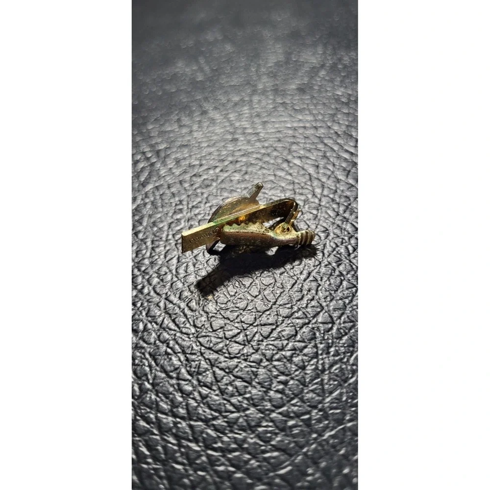 Vintage Stratoflex Aircraft Tie Bar‎ Clip Plane Airplane Gold Tone Silver Tone